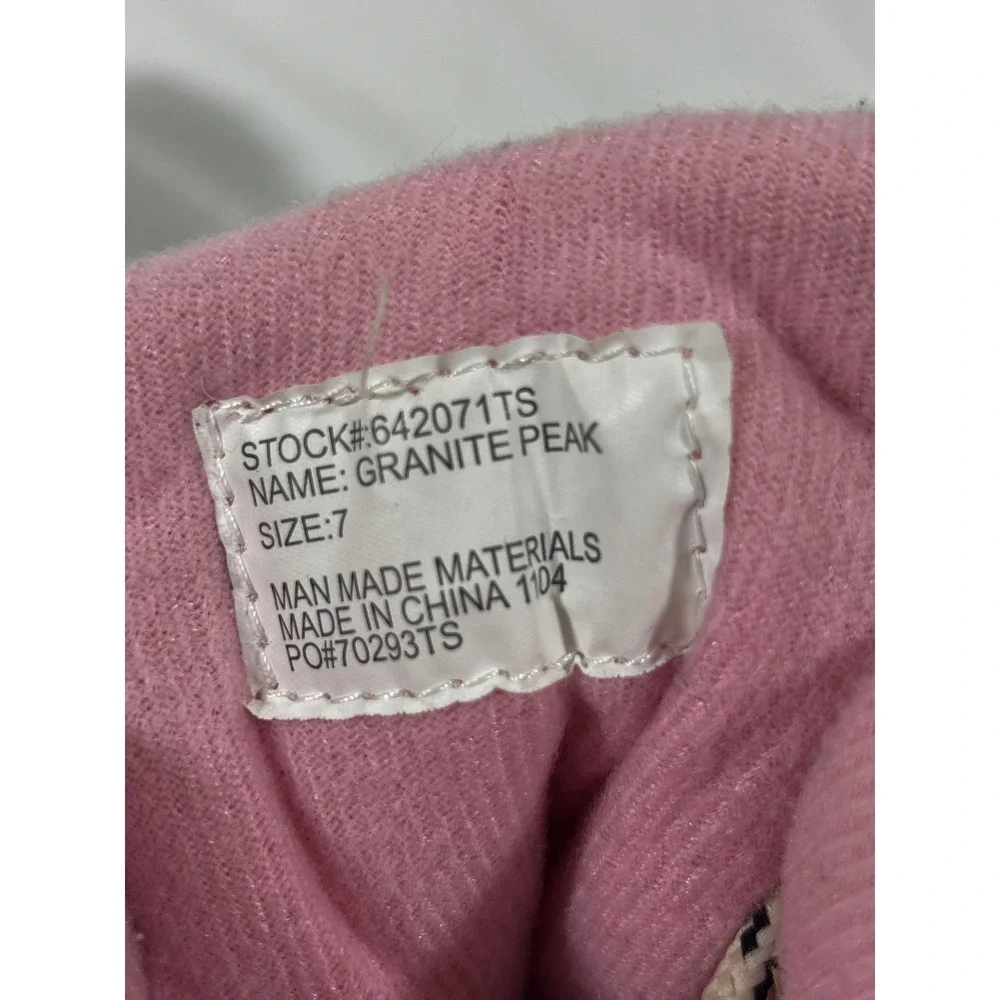 Itasca Granite Peak Insulated Snow Winter Boots Women 7 Tan/Pink Ski Gorpcore‎